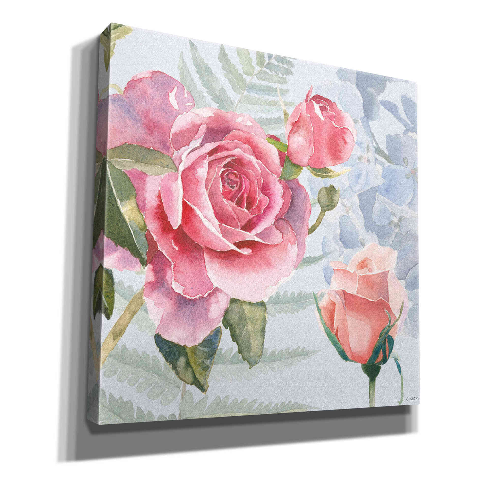 'Boho Bouquet V Blue' by James Wiens, Canvas Wall Art,12x12x1.1x0,18x18x1.1x0,26x26x1.74x0,37x37x1.74x0