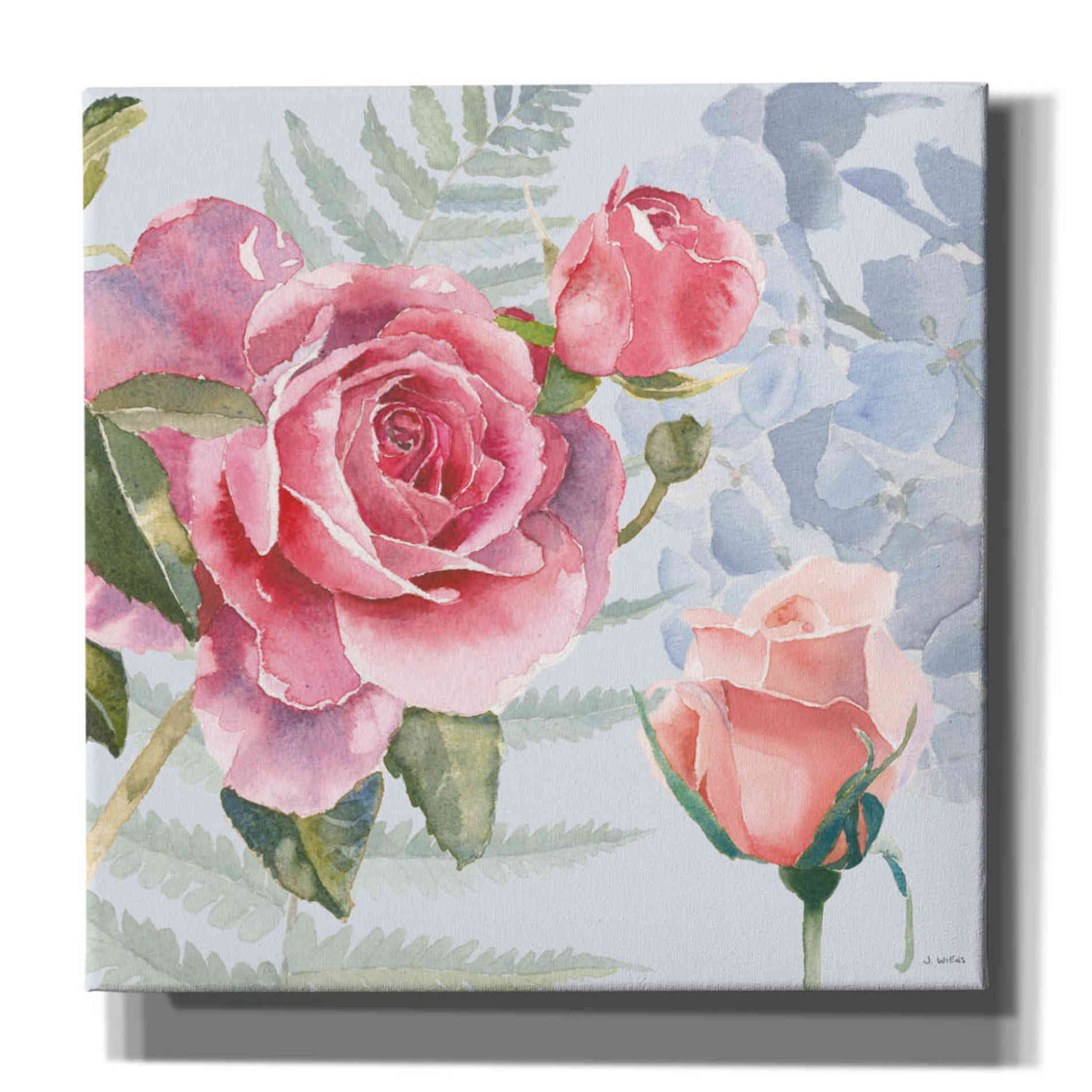 'Boho Bouquet V Blue' by James Wiens, Canvas Wall Art,12x12x1.1x0,18x18x1.1x0,26x26x1.74x0,37x37x1.74x0