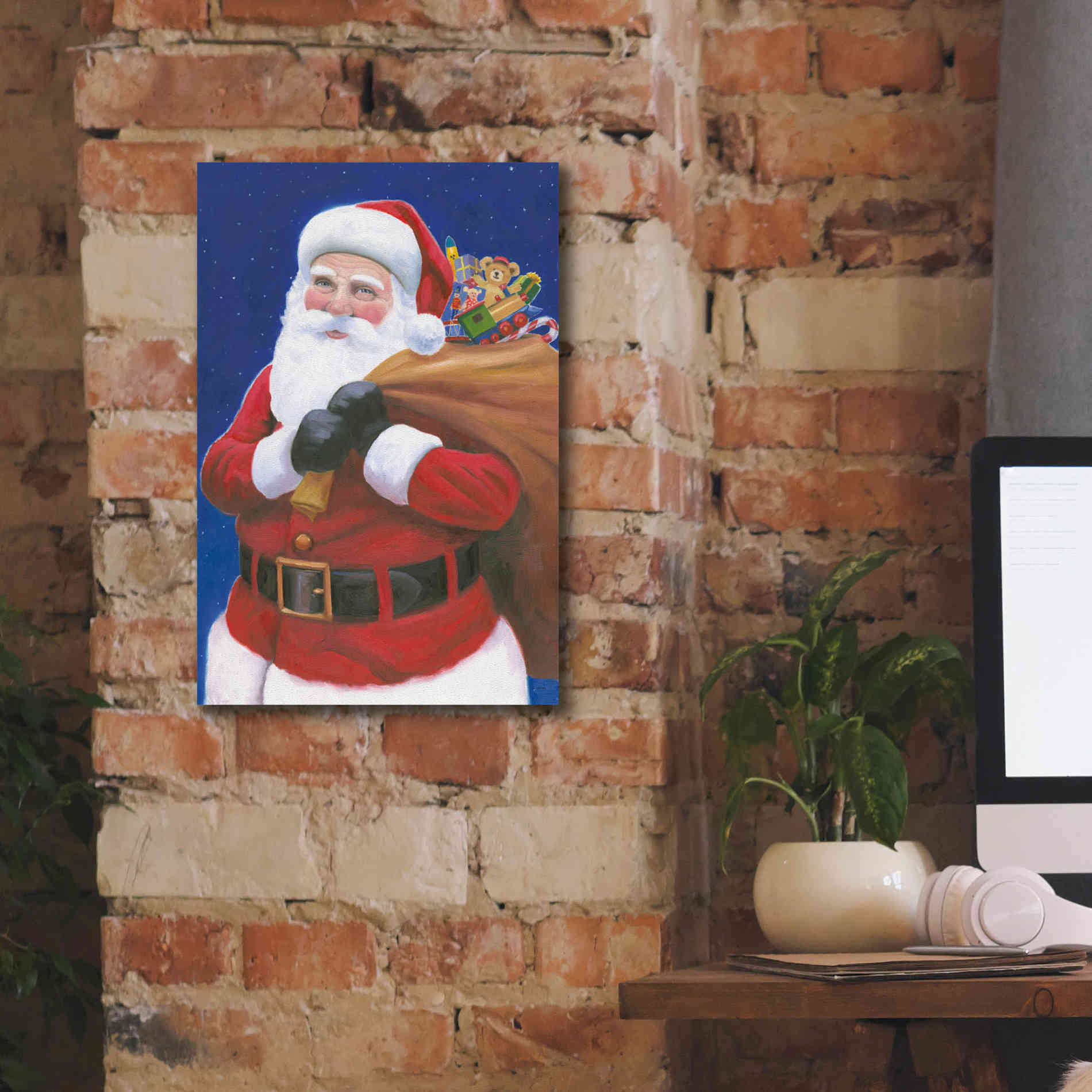 'James Santa' by James Wiens, Canvas Wall Art,12 x 18