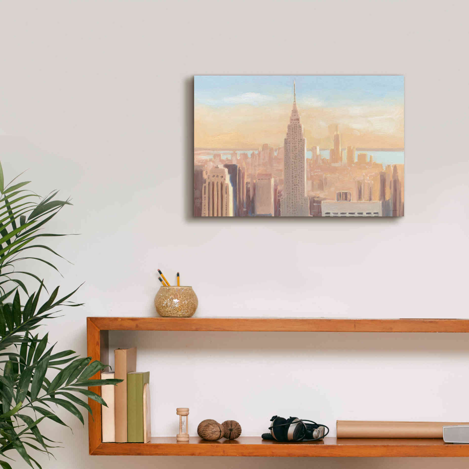 'Manhattan Dawn' by James Wiens, Canvas Wall Art,18 x 12