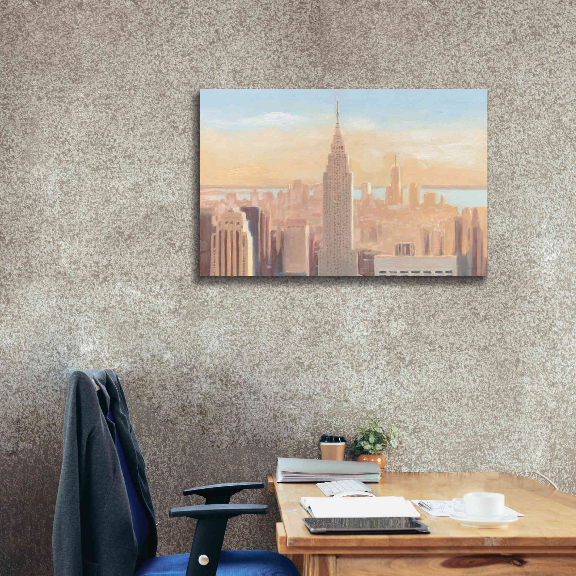 'Manhattan Dawn' by James Wiens, Canvas Wall Art,40 x 26