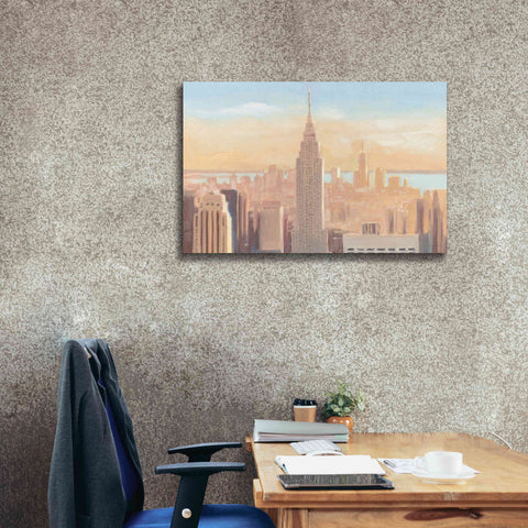 Image of 'Manhattan Dawn' by James Wiens, Canvas Wall Art,40 x 26