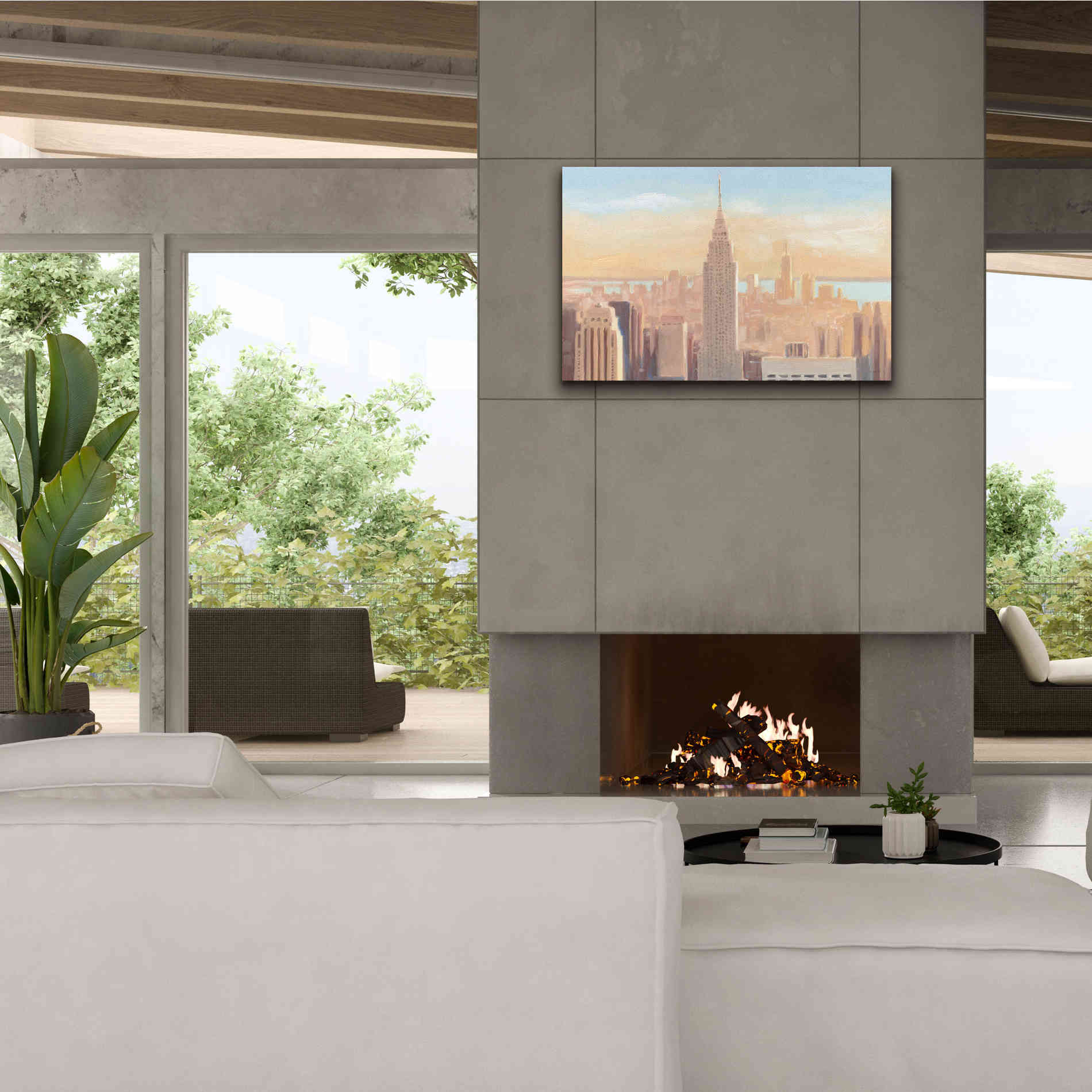 'Manhattan Dawn' by James Wiens, Canvas Wall Art,40 x 26