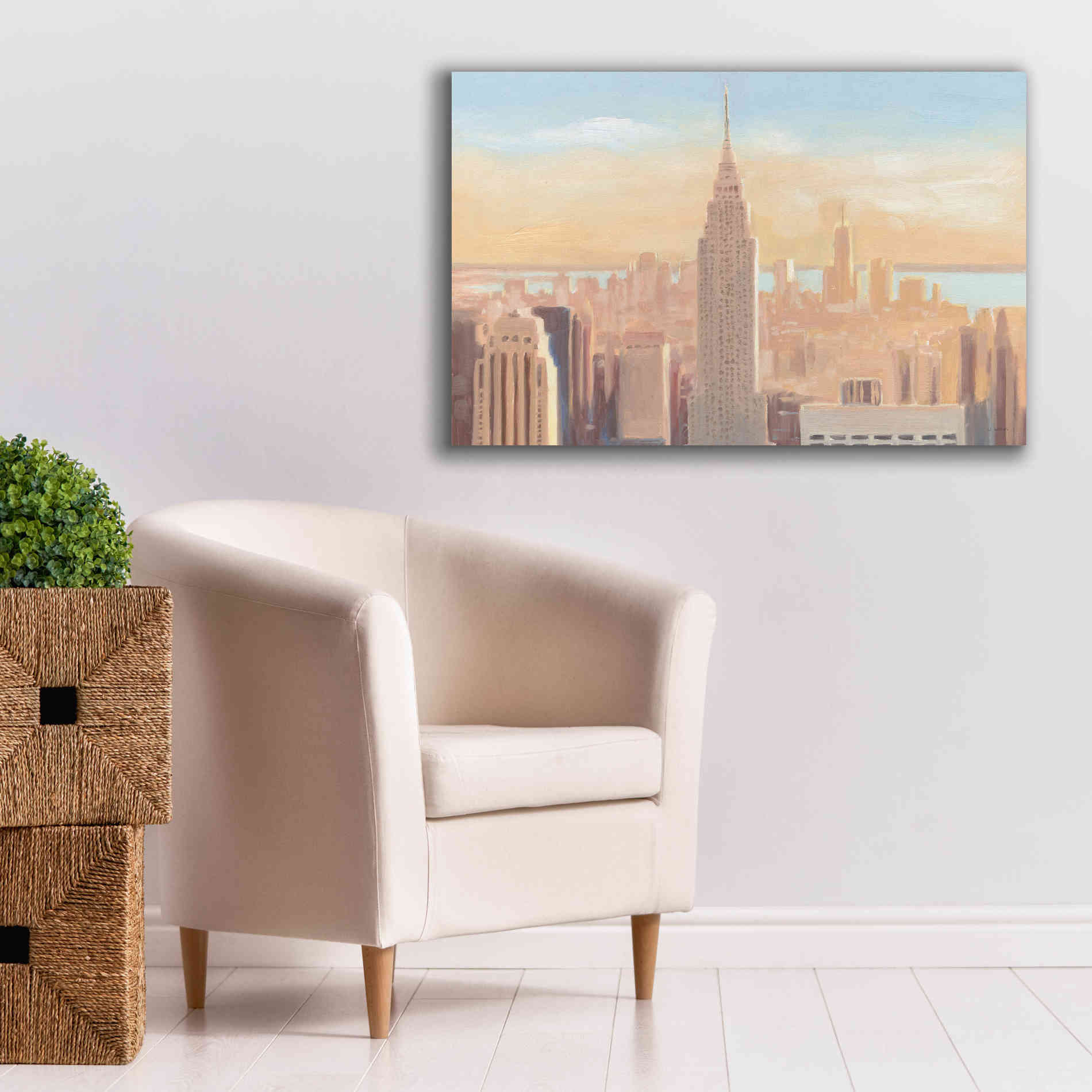 'Manhattan Dawn' by James Wiens, Canvas Wall Art,40 x 26