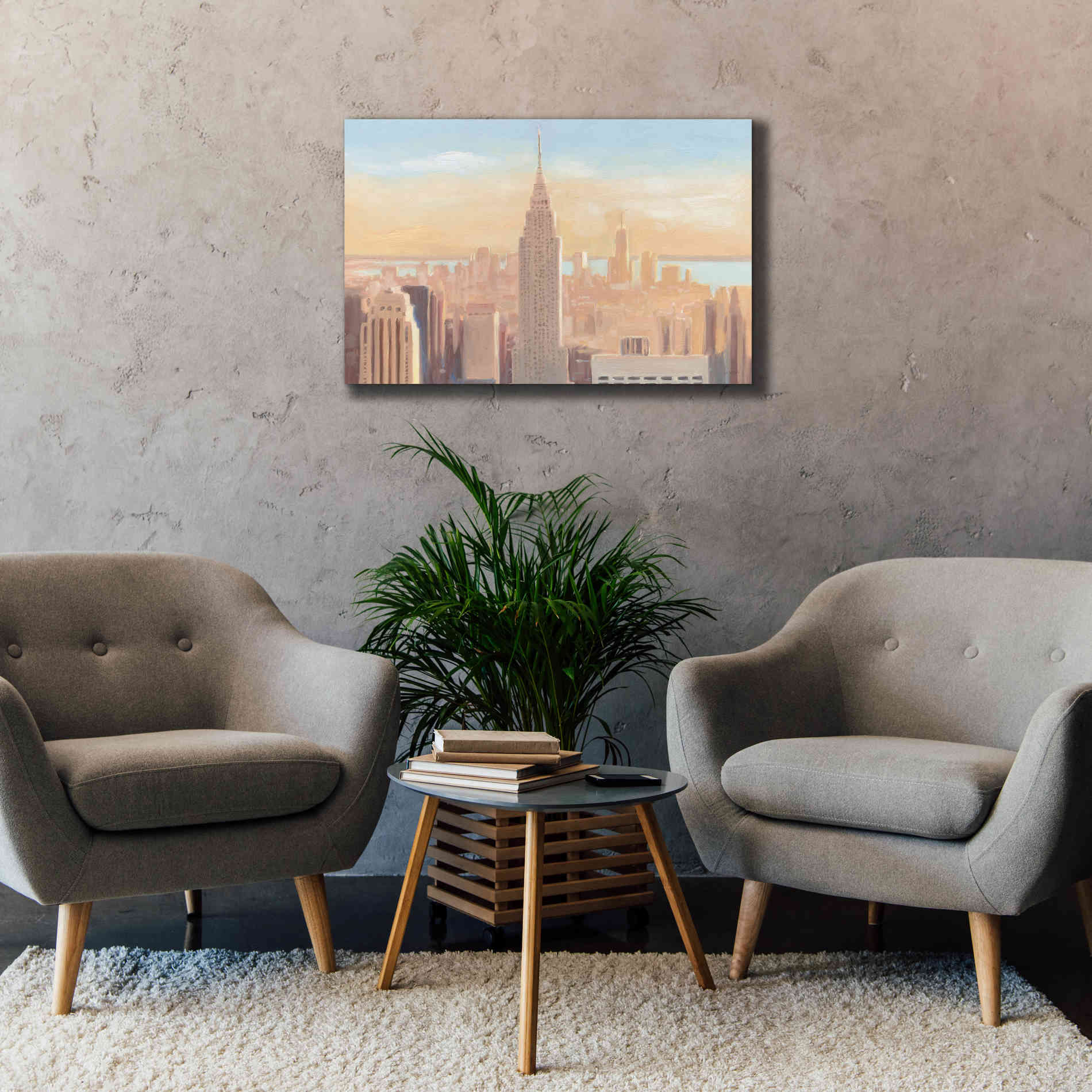 'Manhattan Dawn' by James Wiens, Canvas Wall Art,40 x 26