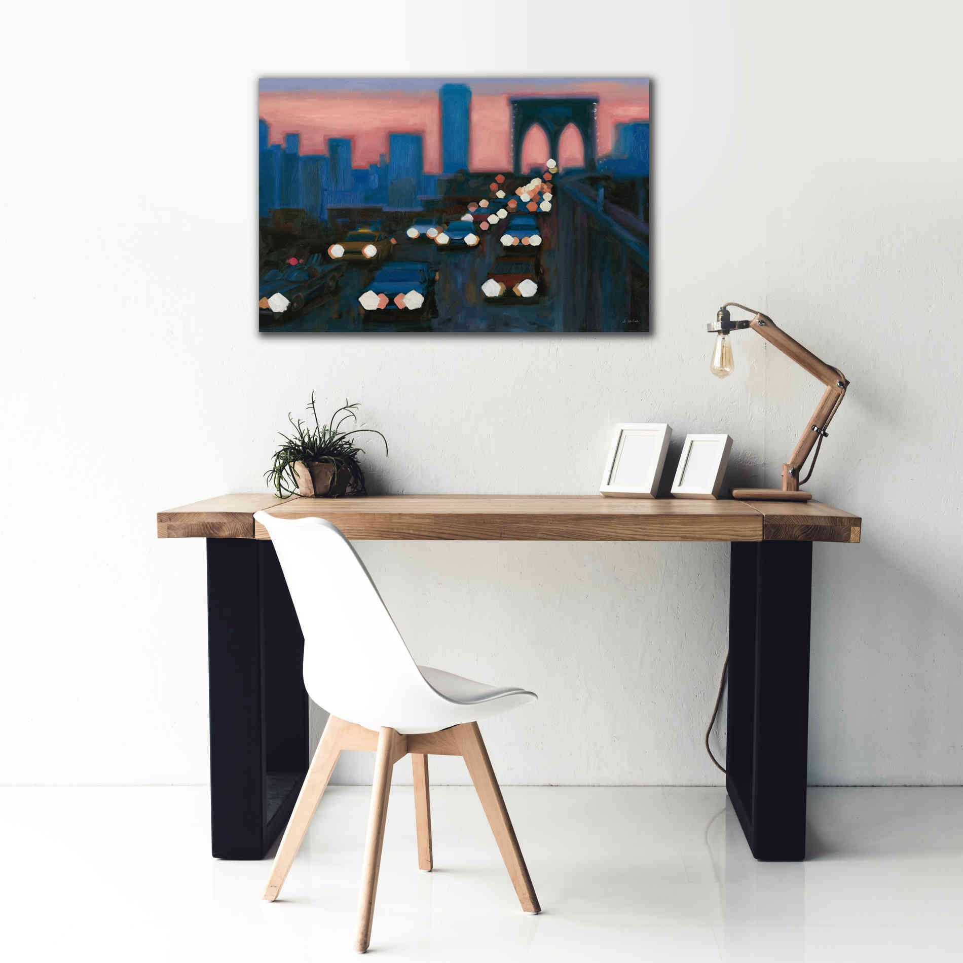 'Brooklyn Bridge Evening' by James Wiens, Canvas Wall Art,40 x 26