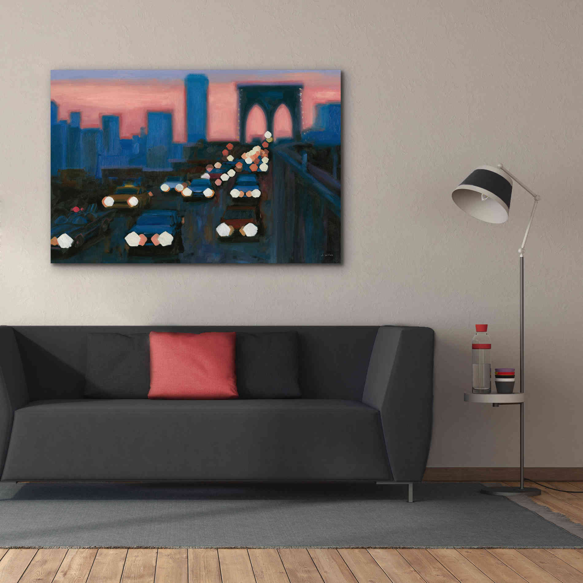 'Brooklyn Bridge Evening' by James Wiens, Canvas Wall Art,60 x 40