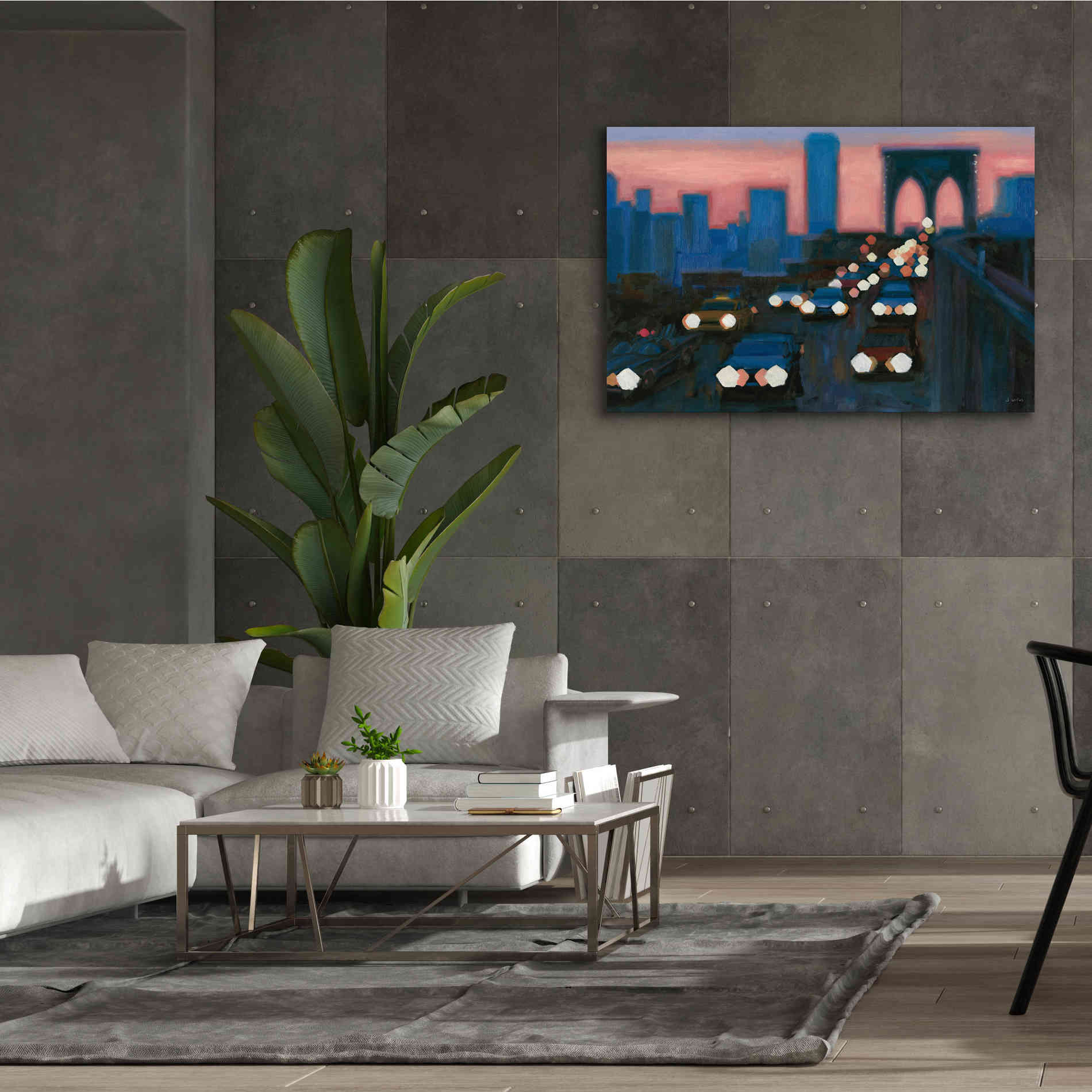 'Brooklyn Bridge Evening' by James Wiens, Canvas Wall Art,60 x 40