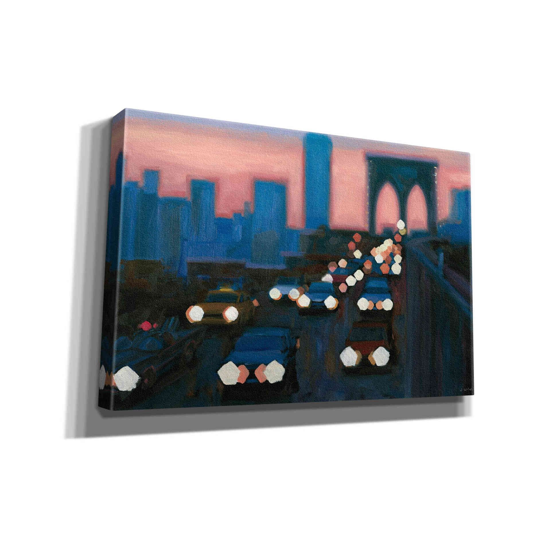 'Brooklyn Bridge Evening' by James Wiens, Canvas Wall Art,18x12x1.1x0,26x18x1.1x0,40x26x1.74x0,60x40x1.74x0