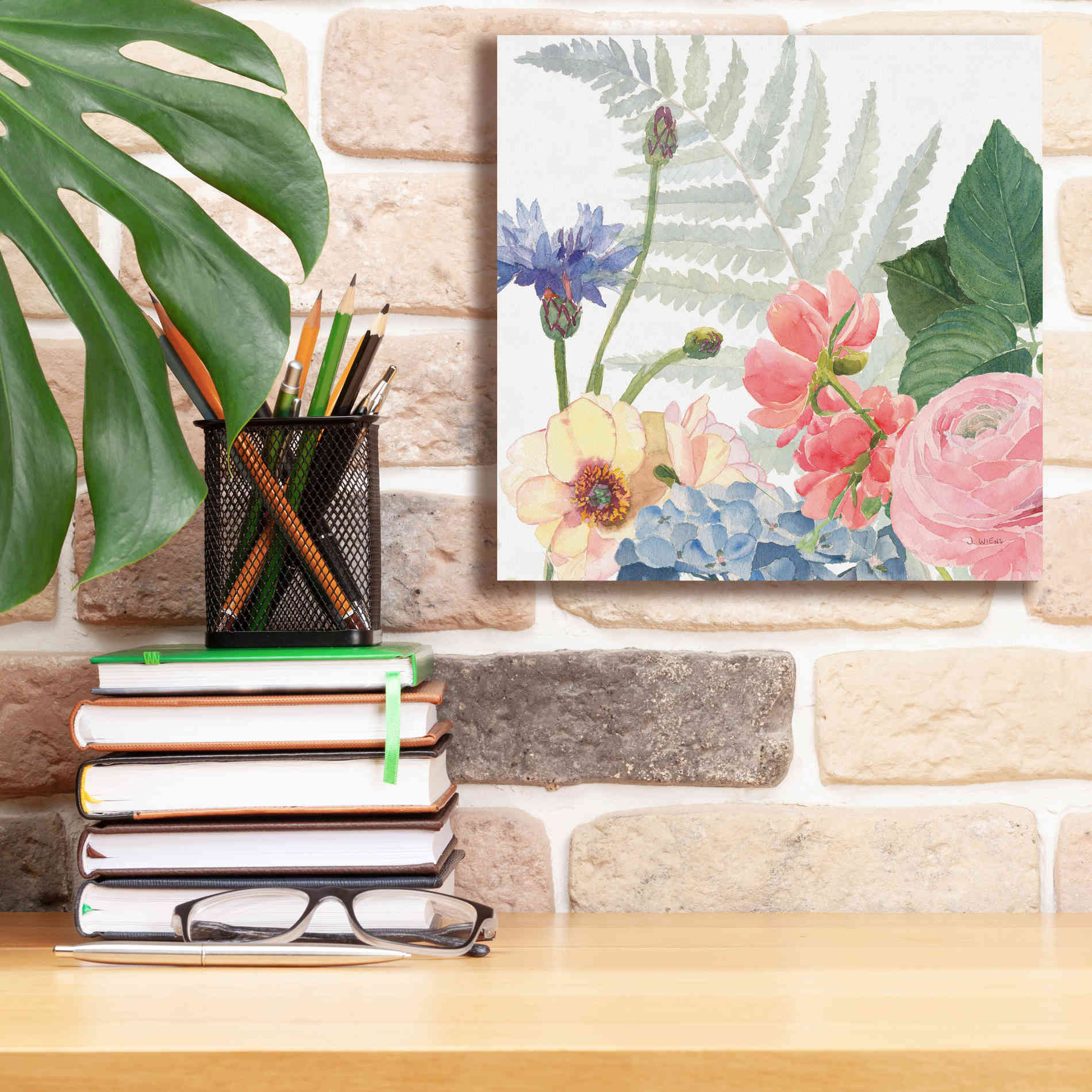 'Boho Bouquet  IX' by James Wiens, Canvas Wall Art,12 x 12