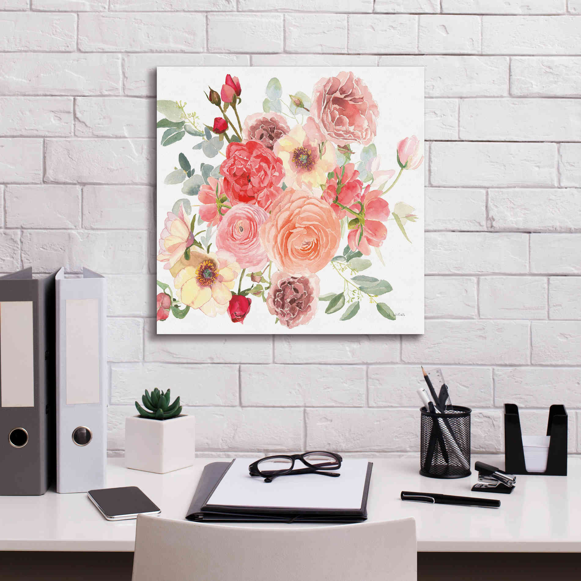 'Boho Bouquet  XIV' by James Wiens, Canvas Wall Art,18 x 18