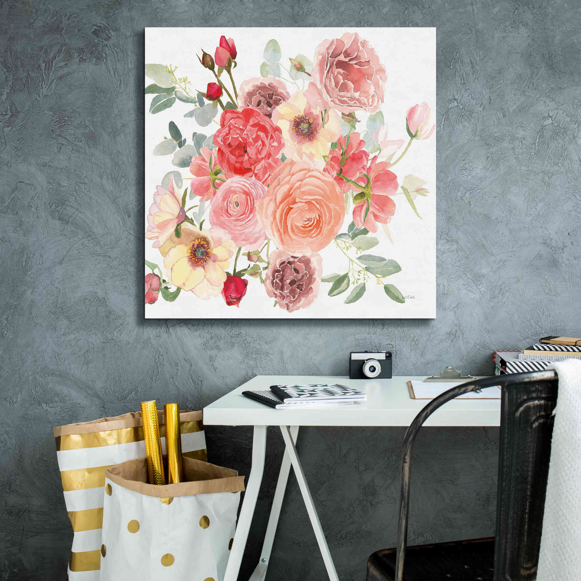 'Boho Bouquet  XIV' by James Wiens, Canvas Wall Art,26 x 26