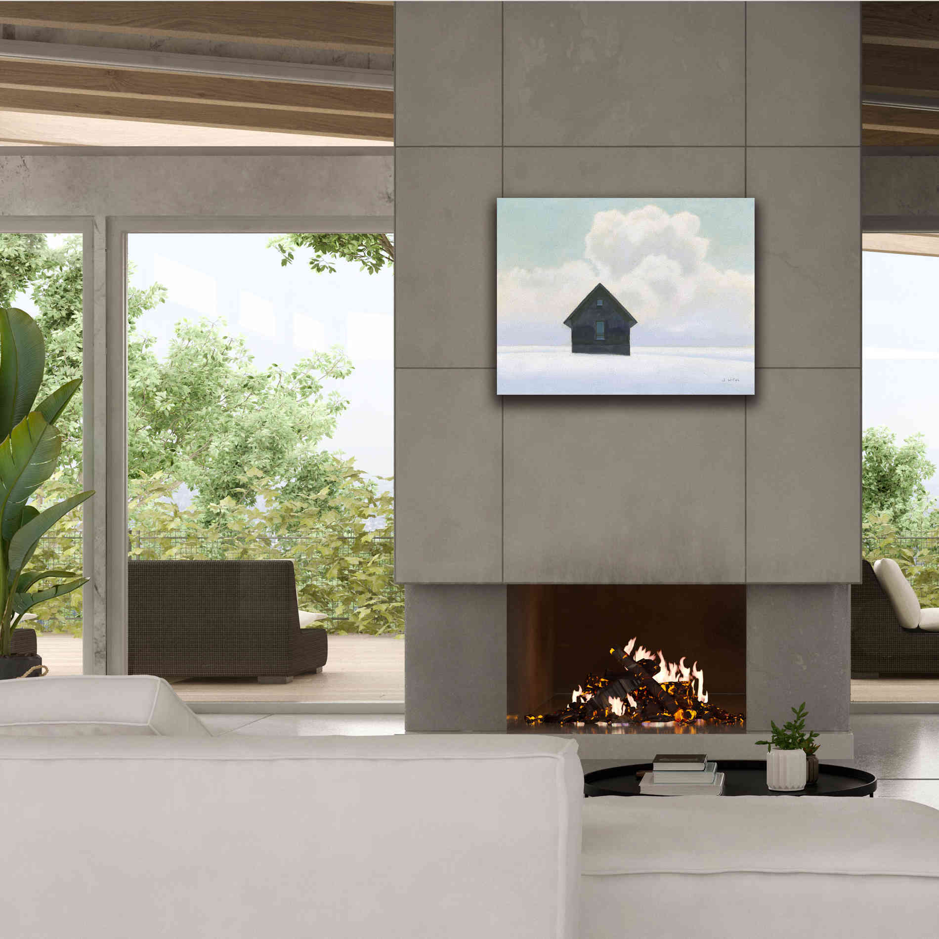 'Lonely Winter Landscape I' by James Wiens, Canvas Wall Art,34 x 26