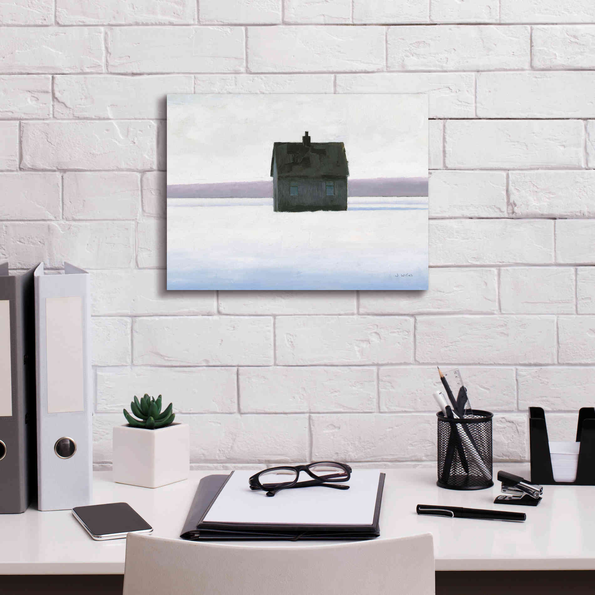 'Lonely Winter Landscape II' by James Wiens, Canvas Wall Art,16 x 12