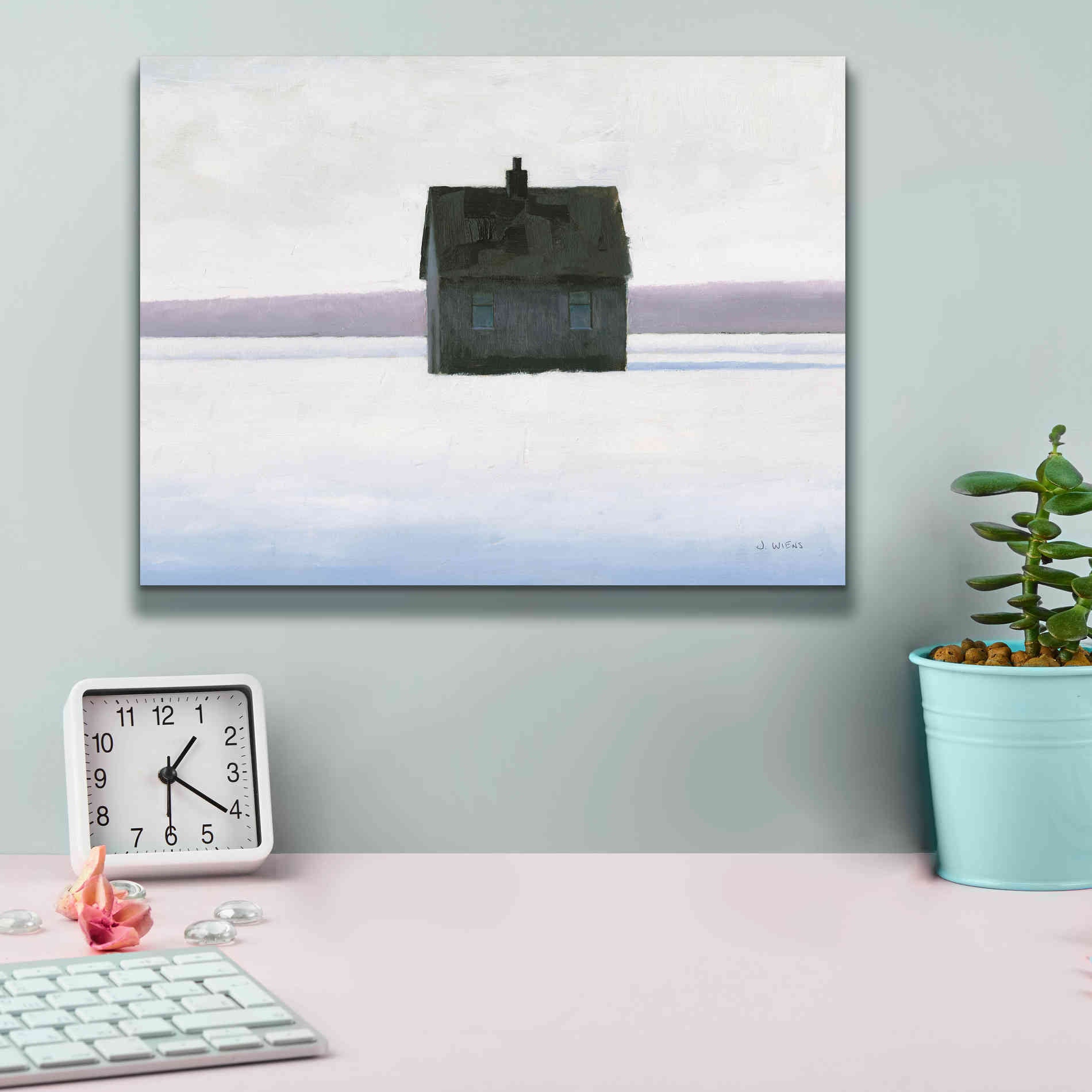 'Lonely Winter Landscape II' by James Wiens, Canvas Wall Art,16 x 12