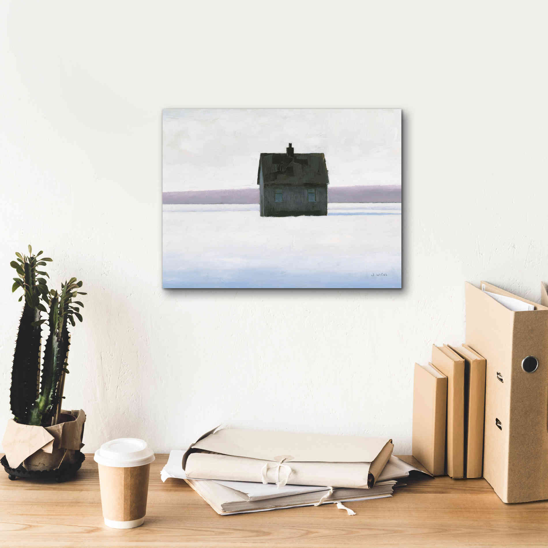 'Lonely Winter Landscape II' by James Wiens, Canvas Wall Art,16 x 12