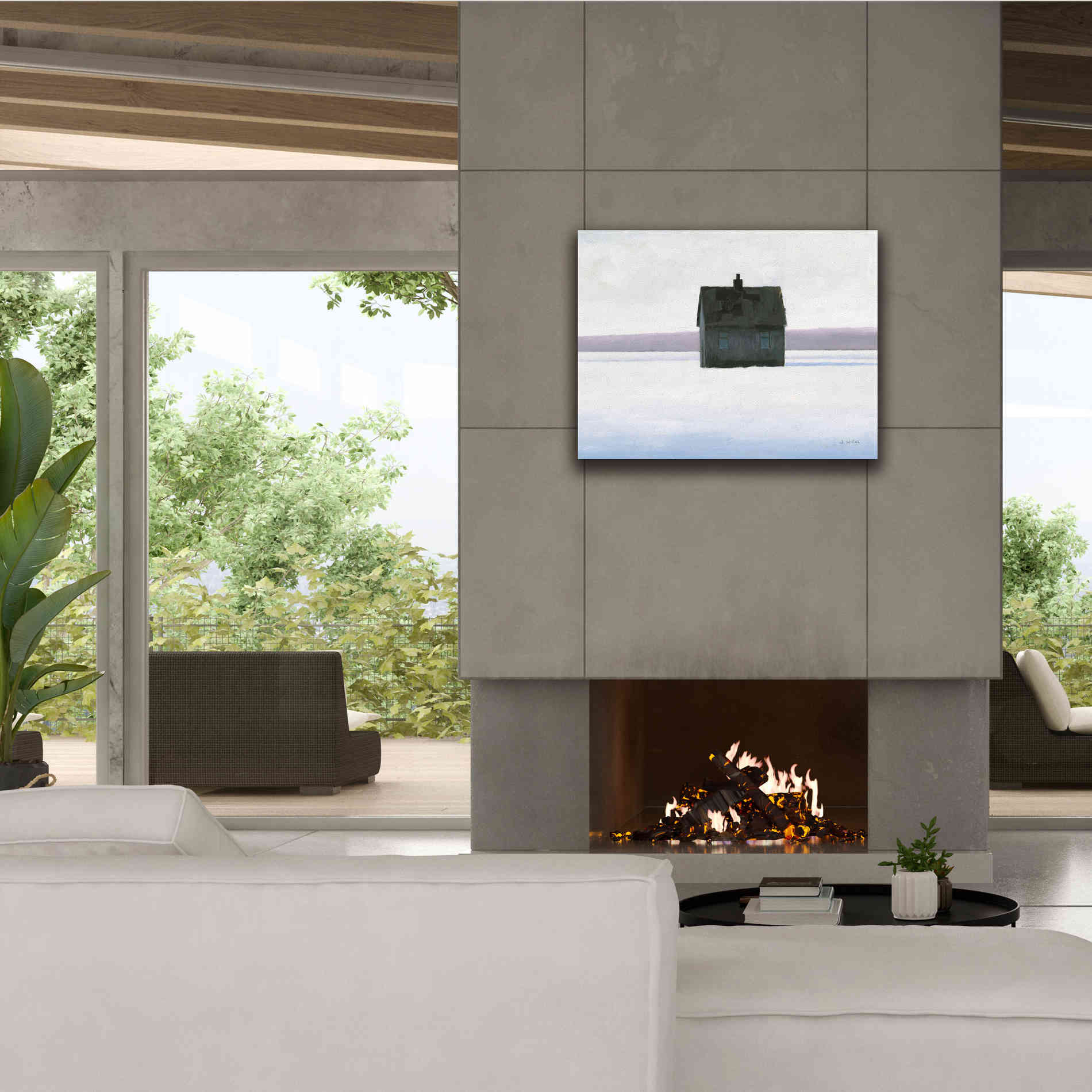 'Lonely Winter Landscape II' by James Wiens, Canvas Wall Art,34 x 26