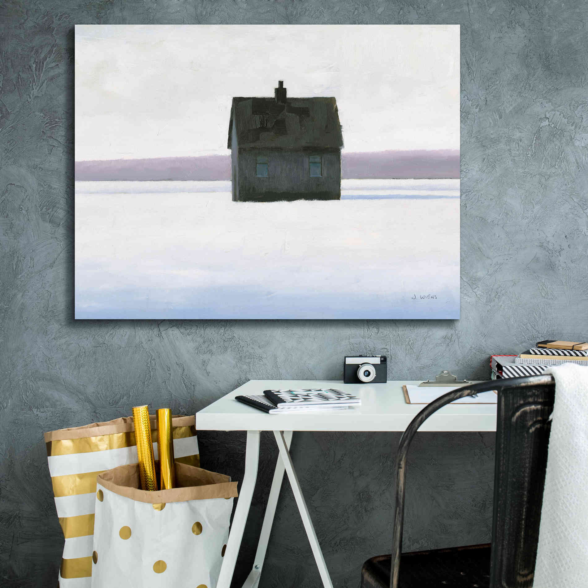 'Lonely Winter Landscape II' by James Wiens, Canvas Wall Art,34 x 26