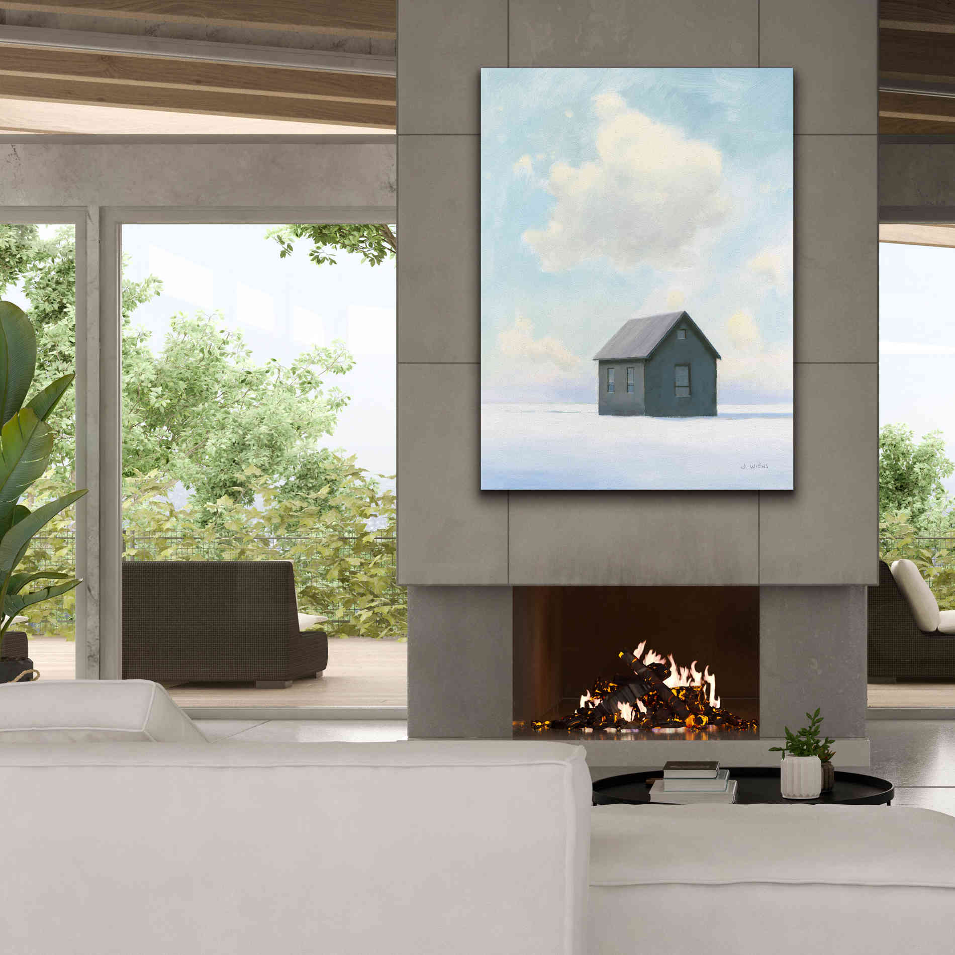 'Lonely Winter Landscape III' by James Wiens, Canvas Wall Art,40 x 54