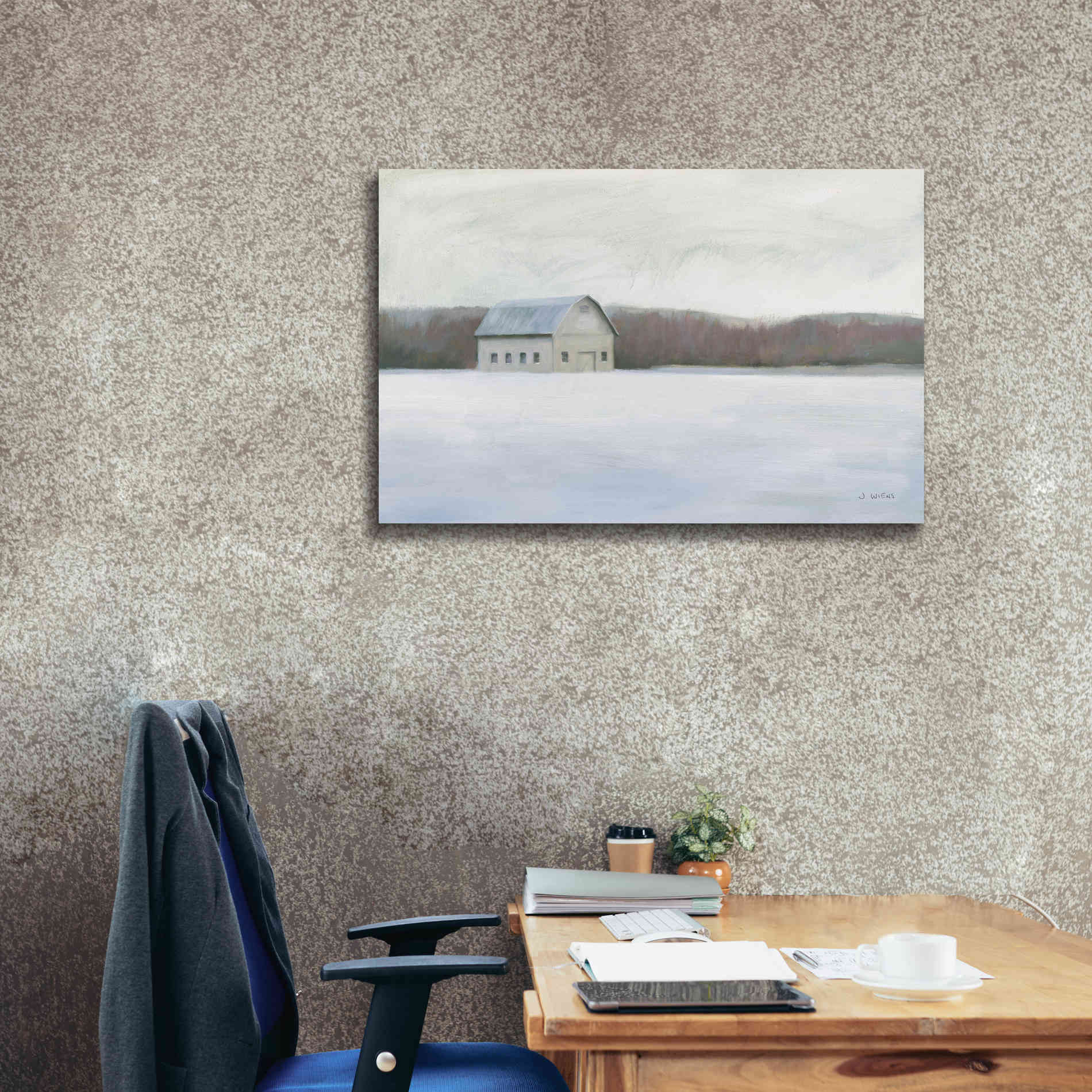 'Winter Barn' by James Wiens, Canvas Wall Art,40 x 26