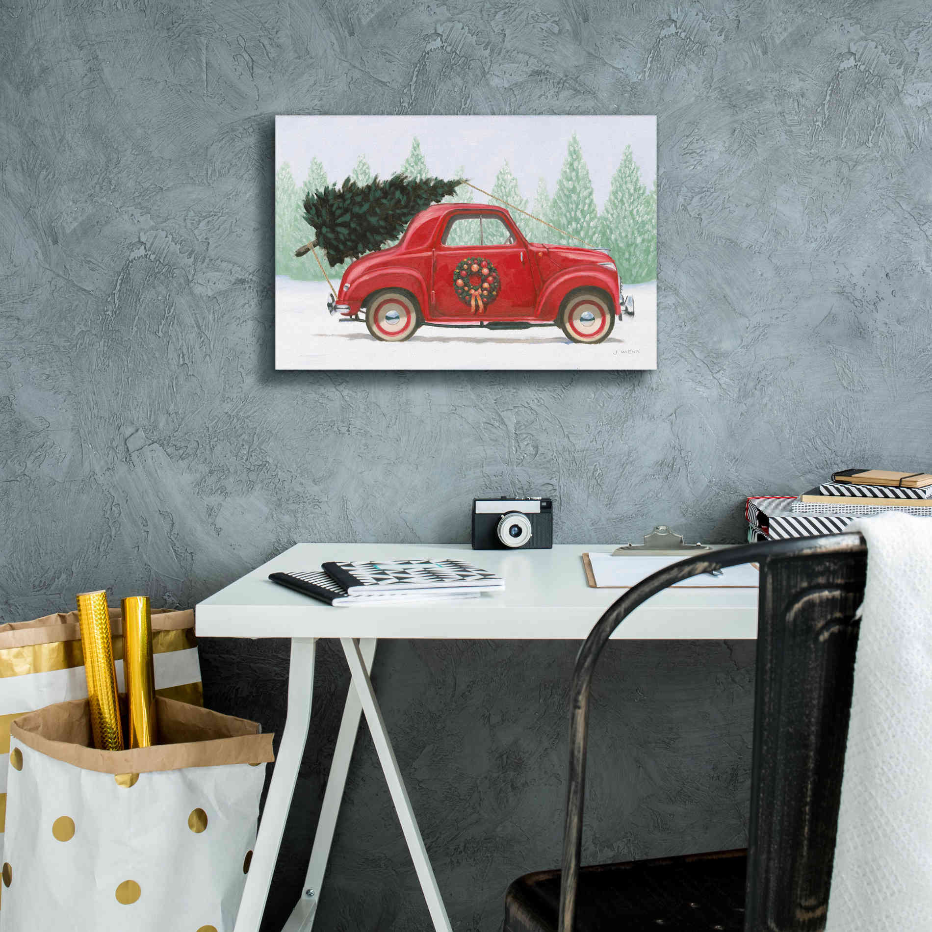 'Christmas Farm I' by James Wiens, Canvas Wall Art,18 x 12