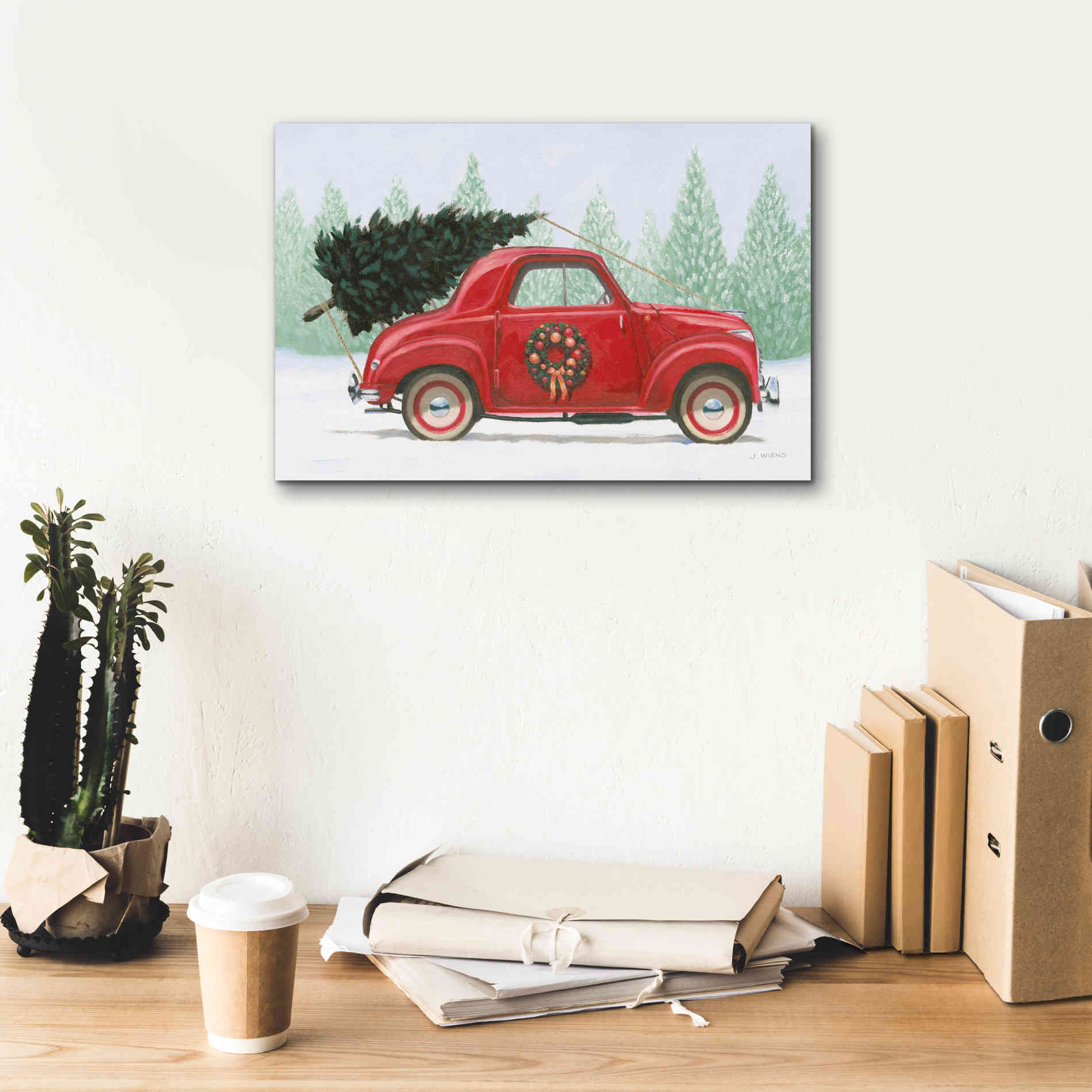 'Christmas Farm I' by James Wiens, Canvas Wall Art,18 x 12