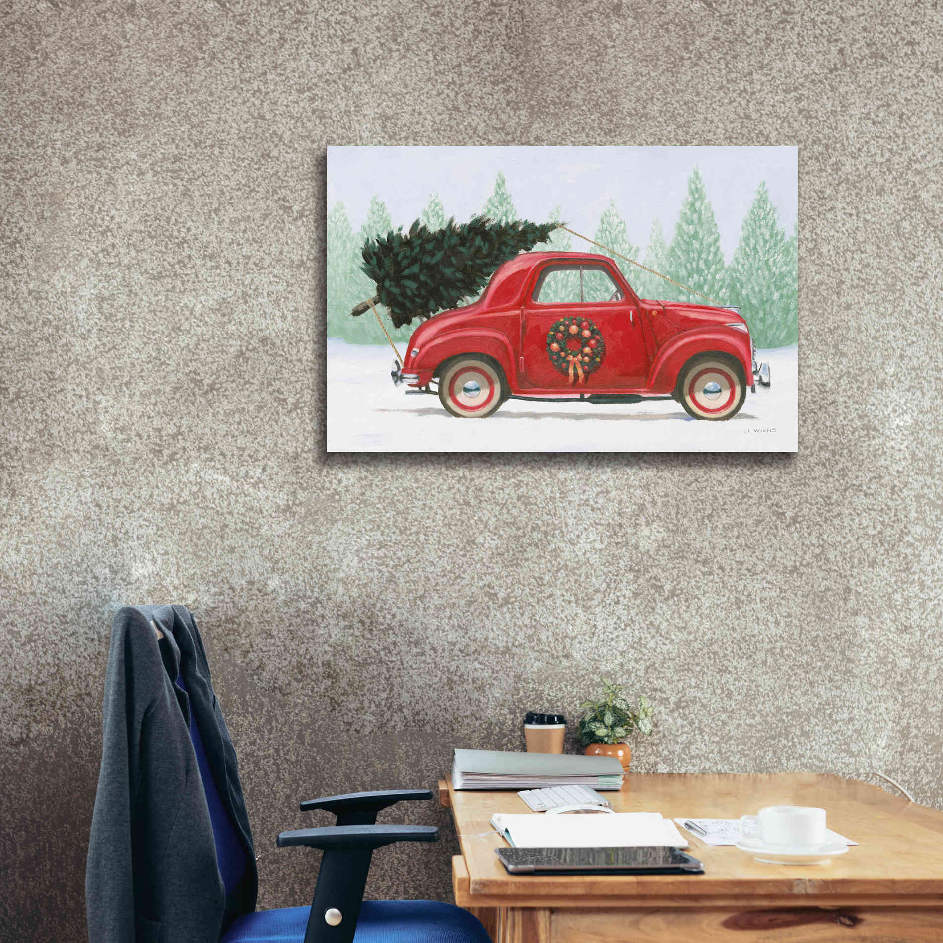 'Christmas Farm I' by James Wiens, Canvas Wall Art,40 x 26