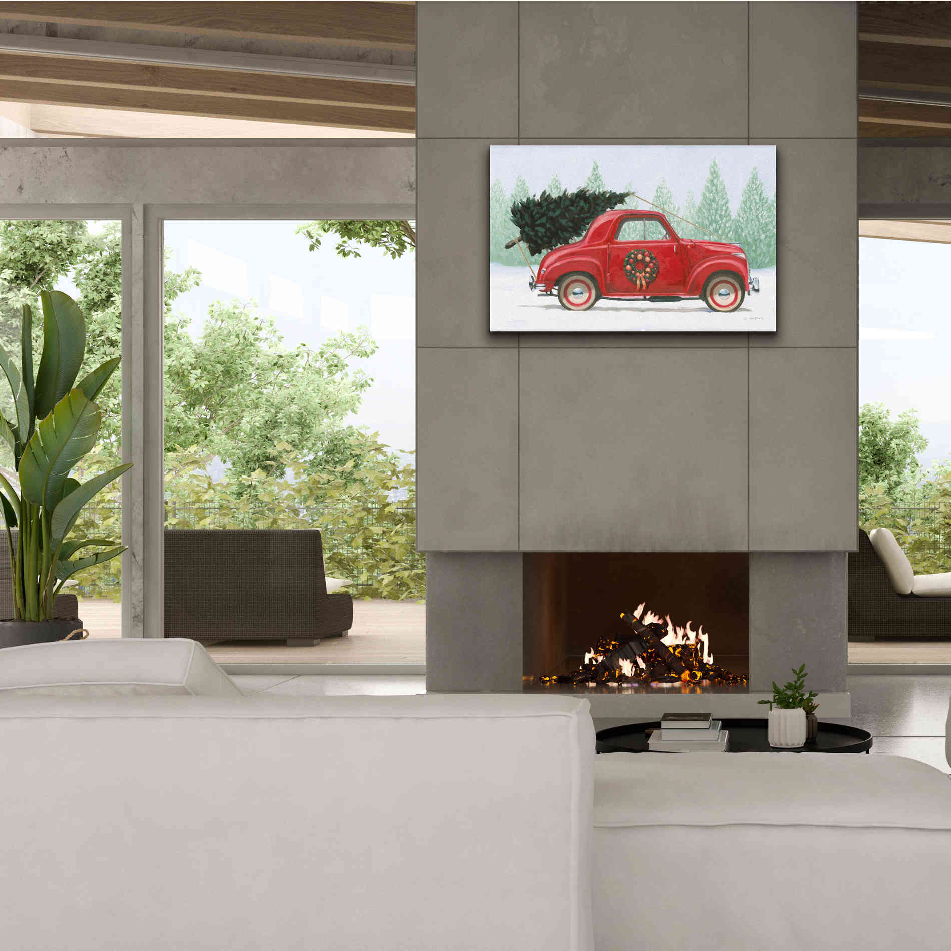 'Christmas Farm I' by James Wiens, Canvas Wall Art,40 x 26