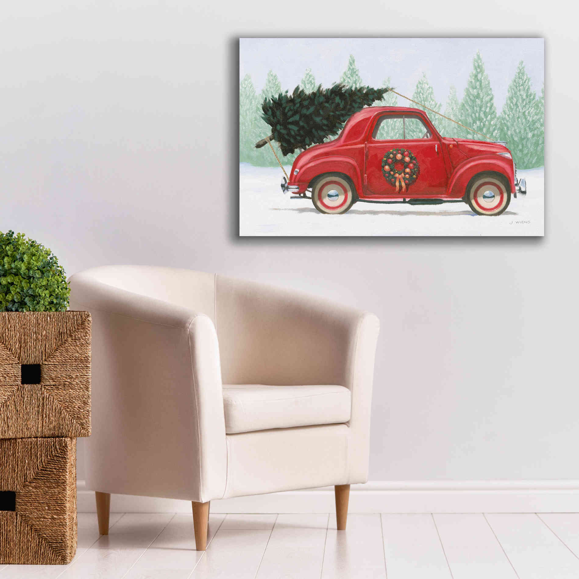 'Christmas Farm I' by James Wiens, Canvas Wall Art,40 x 26
