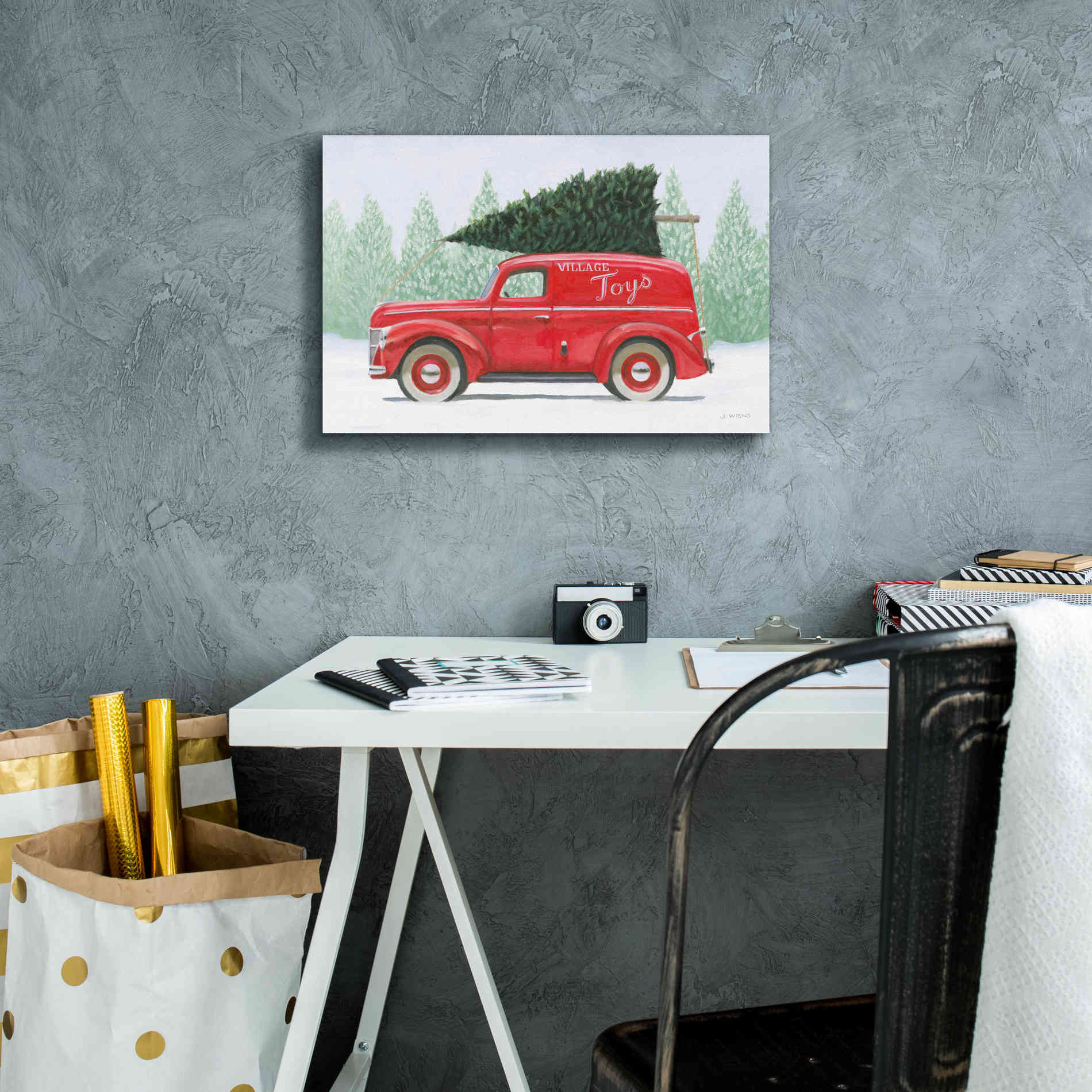 'Christmas Farm II' by James Wiens, Canvas Wall Art,18 x 12