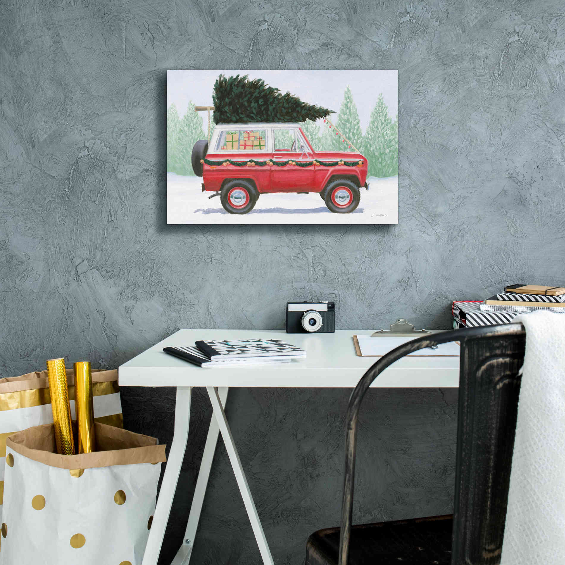 'Christmas Farm III' by James Wiens, Canvas Wall Art,18 x 12