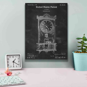 'Mantel Clock Blueprint Patent Chalkboard,' Canvas Wall Art,12 x 16