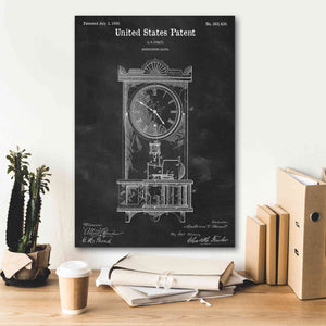'Mantel Clock Blueprint Patent Chalkboard,' Canvas Wall Art,18 x 26