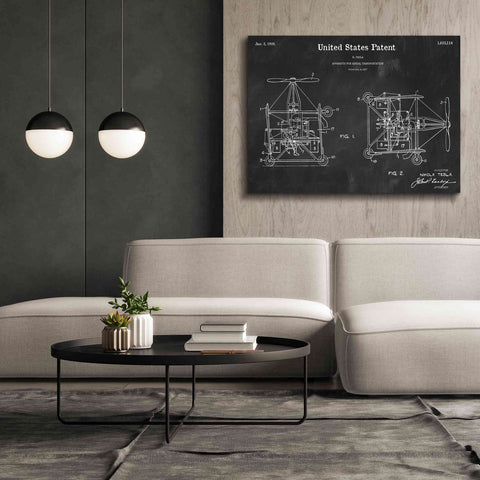Image of 'Tesla Aerial Apparatus Blueprint Patent Chalkboard,' Canvas Wall Art,54 x 40