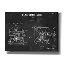 'Tesla Aerial Apparatus Blueprint Patent Chalkboard,' Canvas Wall Art,16x12x1.1x0,26x18x1.1x0,34x26x1.74x0,54x40x1.74x0