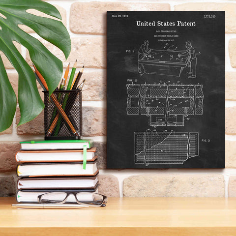 Image of 'Air Hockey Blueprint Patent Chalkboard,' Canvas Wall Art,12 x 16