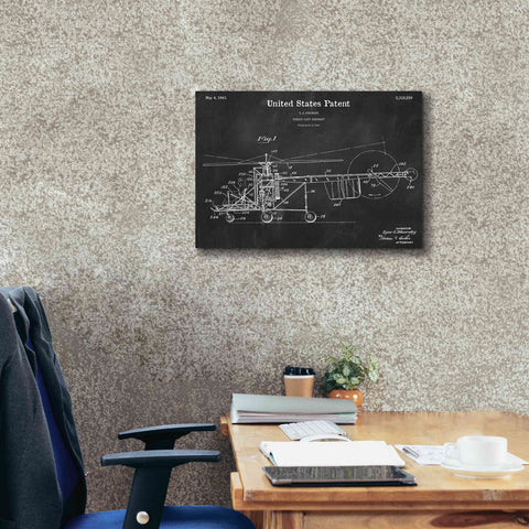 Image of 'Direct-Lift Aircraft Blueprint Patent Chalkboard,' Canvas Wall Art,26 x 18