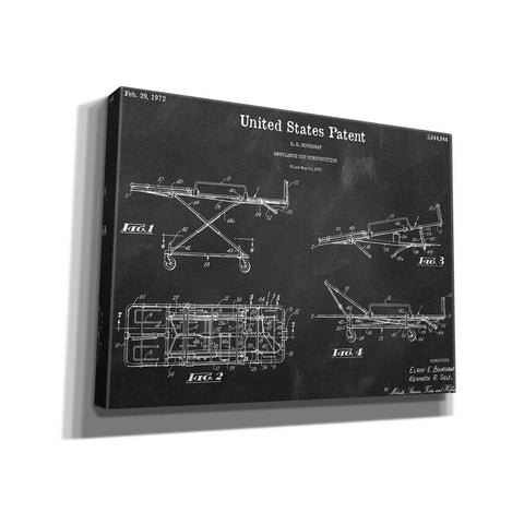 Image of 'EMT Stretcher Blueprint Patent Chalkboard,' Canvas Wall Art,16x12x1.1x0,26x18x1.1x0,34x26x1.74x0,54x40x1.74x0
