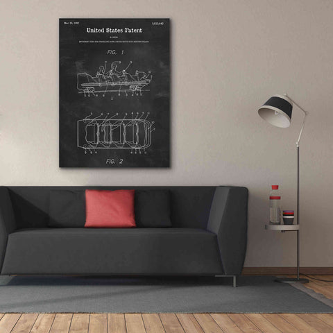 Image of 'Water Coaster Ride Blueprint Patent Chalkboard,' Canvas Wall Art,40 x 54