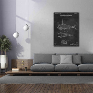'Fish Bait Blueprint Patent Chalkboard,' Canvas Wall Art,40 x 54