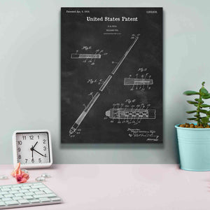 'Billard Cue Blueprint Patent Chalkboard,' Canvas Wall Art,12 x 16