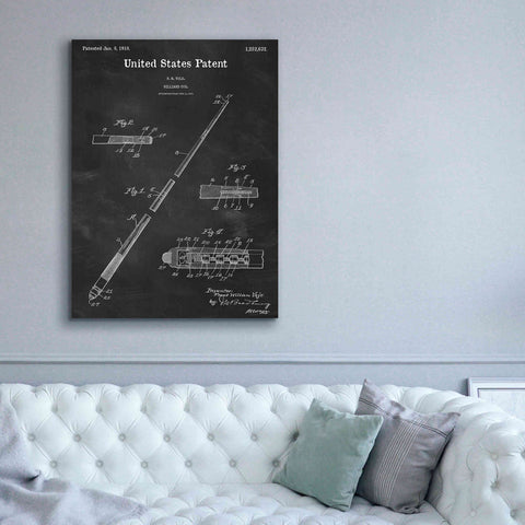 Image of 'Billard Cue Blueprint Patent Chalkboard,' Canvas Wall Art,40 x 54