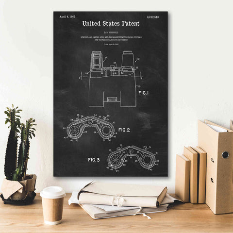 Image of 'Binoculars Blueprint Patent Chalkboard,' Canvas Wall Art,18 x 26