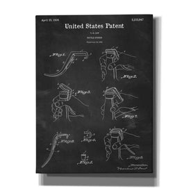 'Bottle Opener Blueprint Patent Chalkboard,' Canvas Wall Art,12x16x1.1x0,18x26x1.1x0,26x34x1.74x0,40x54x1.74x0