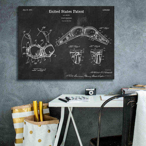 Image of 'Push-up Bra Blueprint Patent Chalkboard,' Canvas Wall Art,34 x 26