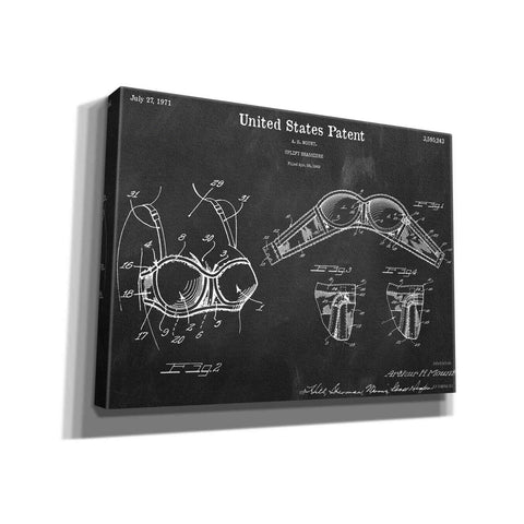 Image of 'Push-up Bra Blueprint Patent Chalkboard,' Canvas Wall Art,16x12x1.1x0,26x18x1.1x0,34x26x1.74x0,54x40x1.74x0