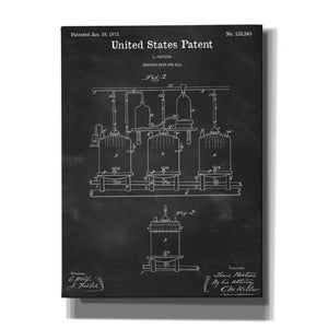 'Brewing Beer and Ale Blueprint Patent Chalkboard,' Canvas Wall Art,12x16x1.1x0,18x26x1.1x0,26x34x1.74x0,40x54x1.74x0