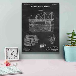 'Bridge Gate Blueprint Patent Chalkboard,' Canvas Wall Art,12 x 16