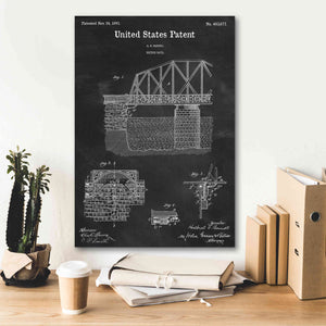 'Bridge Gate Blueprint Patent Chalkboard,' Canvas Wall Art,18 x 26