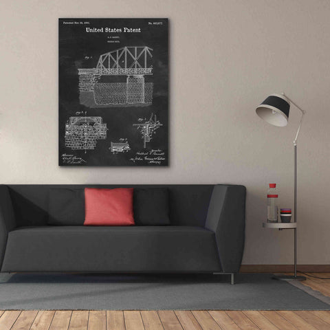 Image of 'Bridge Gate Blueprint Patent Chalkboard,' Canvas Wall Art,40 x 54